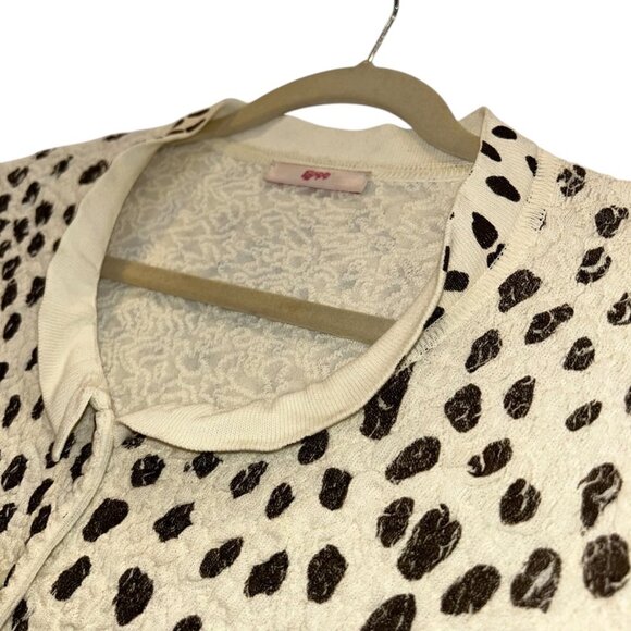Leggiadro Italy FANTASTIC cream black spotted animal leopard top S - Picture 6 of 7